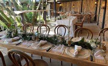 Wooden Tables At The Boma